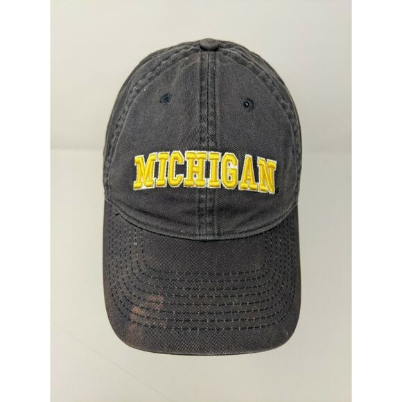 Legacy 92 Michigan Hat Embroidered Spell Out Slideback Cap Black - Picture 2 of 11